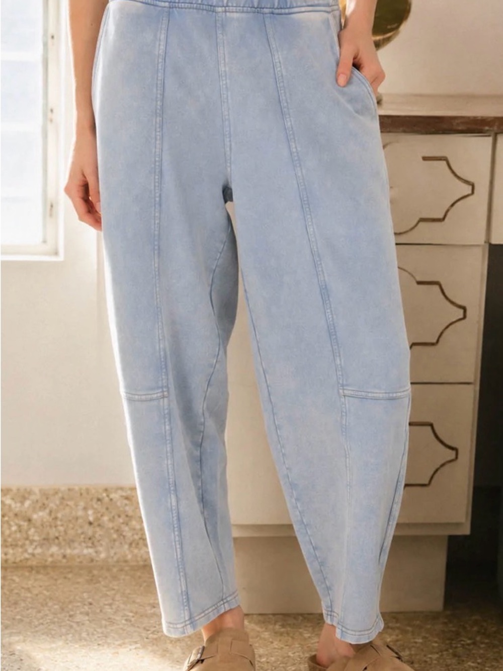 Blu pepper Lightweight Relaxed terry cloth sweatpants